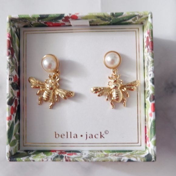 Queen Bees with Pearls Earrings Bella Jack - Picture 3 of 3